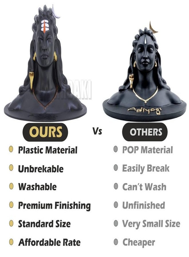 ARDAKI Adiyogi Shiva Statue for Car Dashboard Home Office, Mahadev Murti, God Idols, Showpieces, Home Decor, Car Dashboard Accessories, Pooja & Gift (White&Orange Tilak, Unbrekable Plastic) - Image 2